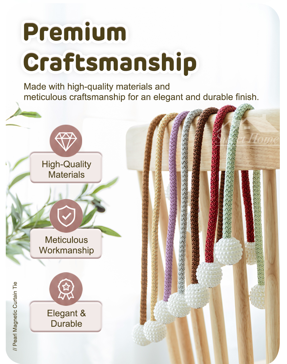 Pearl Magnetic Curtain Tie-3